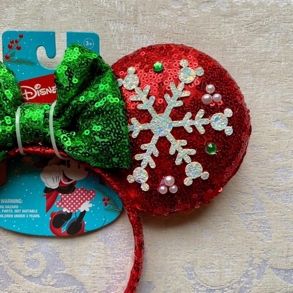 Disney Minnie Mouse Ears Holiday Headband New
